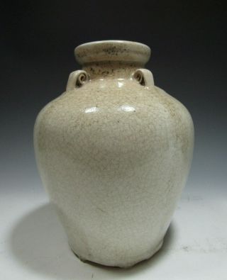Rare China Chinese Song / Yuan Dynasty Crackleware Lugged Vase Ca.  10 - 12th C.