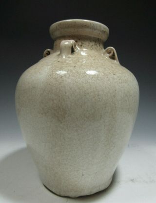 Rare China Chinese Song / Yuan Dynasty Crackleware Lugged vase ca.  10 - 12th c. 4