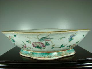 HUGE ANTIQUE CHINESE 19th C FAMILLE ROSE PORCELAIN BOWL WITH MARK 長河 5