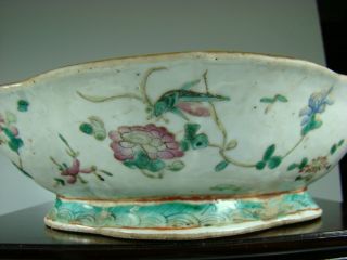 HUGE ANTIQUE CHINESE 19th C FAMILLE ROSE PORCELAIN BOWL WITH MARK 長河 6