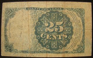 1874 US.  25 CENT FRACTIONAL CURRENCY NOTE OR 