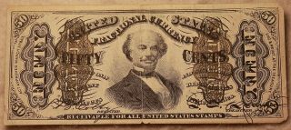Vintage United States 1863 50 Cent Scrip Green Back Fractional Note