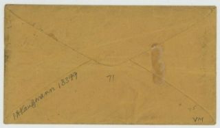 Mr Fancy Cancel US 65 CSA POW COVER PRISONER LETTER FT DELAWARE OVAL EX - KAUFMANN 4