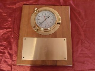 Rare Vintg Brass Seth Thomas Ships Porthole Nautical Clock With Seconds Hand 9”
