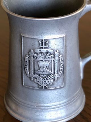 U.  S.  Naval Academy Pewter Mug Beer Stein Ex Scientia Tridens