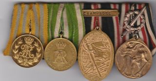 Wwi Saxon German 4 Place Medal Combat Group With Champagne Battle Bar
