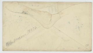 Mr Fancy Cancel CSA STAMPLESS COVER NORFOLK VA PAID10 SOLDIER LETTER EX - KAUFMANN 2
