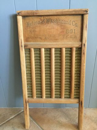 Antique National Washboard Co No 801 The Brass King Top Notch Usa