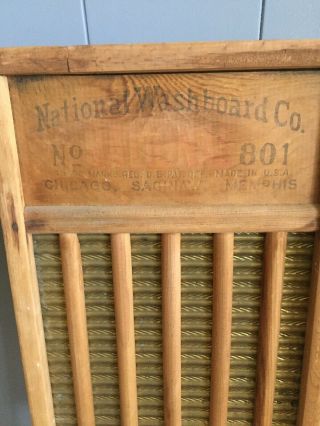 Antique National Washboard Co No 801 The Brass King Top Notch USA 2