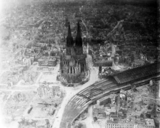 Vtg Wwii Orig Photo Film Negative Aerial Bombing Remagen Germany Aaf Church 1