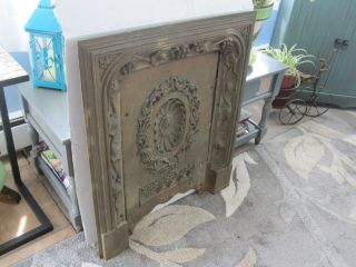 Antique Cast Iron Fireplace Insert/wall Decor,