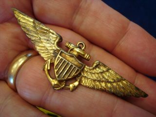 Early U.  S.  Navy Aviator Wings - Pre Wwii No Berries Wing From Usn Pilot Estate