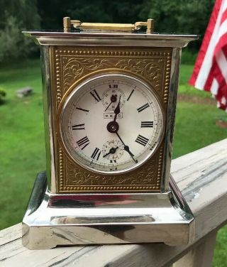 Antique Carriage Clock By Wm Meyerink & Co Time/2nd Hand/music Box