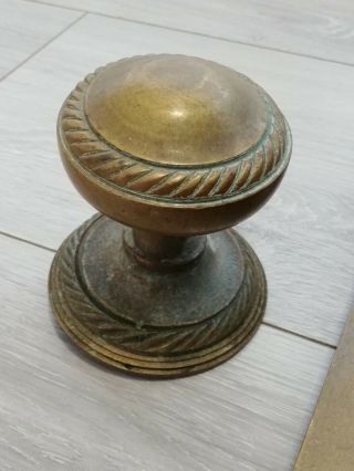 Huge Georgian Reclaimed Antique Brass Bronze Letter Box Plate & Door Pull Handle 5