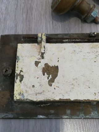 Huge Georgian Reclaimed Antique Brass Bronze Letter Box Plate & Door Pull Handle 6
