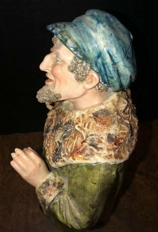 Royal Dux Bohemia E Antique Large Lidded Canister Bearded Man In Robe And Cap 6