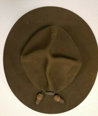 Vintage 1920 ' S Stetson Officers Campaign Hat As Found with Anomalies 11