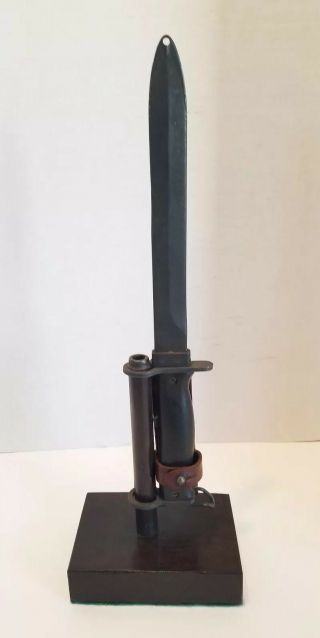 French M1956 E - Rm Bayonet W/ Scabbard & Desk Display For M1949/56 Rifle