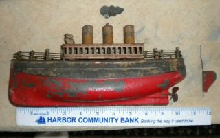tin boats,  Marklin,  Falk,  early 1900 ' s,  about 10 1/2 inches long, 2