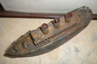 tin boats,  Marklin,  Falk,  early 1900 ' s,  about 10 1/2 inches long, 6