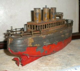 tin boats,  Marklin,  Falk,  early 1900 ' s,  about 10 1/2 inches long, 7