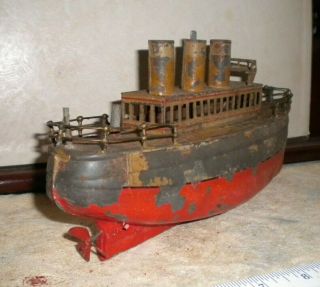 tin boats,  Marklin,  Falk,  early 1900 ' s,  about 10 1/2 inches long, 8