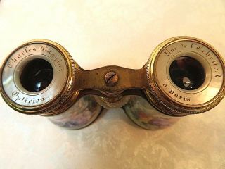 VERY RARE 19th c.  Opera Glasses,  Binoculars - Sevres Style French Enamel Figural 6