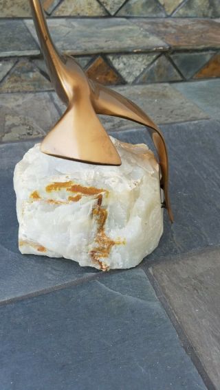 Curtis C Jere sculpture quartz brass seagulls.  20 lb 19.  5 