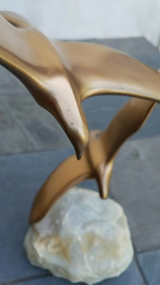 Curtis C Jere sculpture quartz brass seagulls.  20 lb 19.  5 