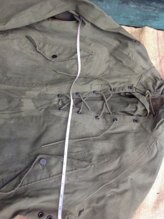 Vintage Military USN U.  S.  Navy Lace Up Wet Weather Parka pullover deck jacket 11