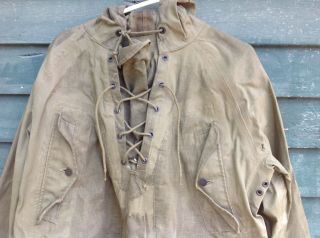 Vintage Military USN U.  S.  Navy Lace Up Wet Weather Parka pullover deck jacket 2