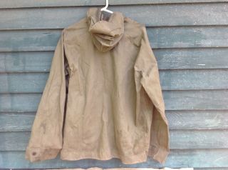 Vintage Military USN U.  S.  Navy Lace Up Wet Weather Parka pullover deck jacket 9