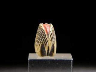 FINE Carving Clam OJIME Bead NETSUKE 19thC Japanese Edo Antique for INRO 3