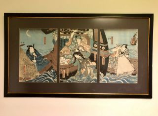 19th Century Ukiyo - E,  Japanese Woodblock Print By Utagawa Kuniyoshi,