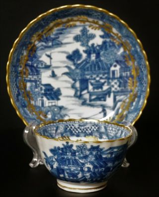 Chinese 18th Century Blue White Porcelain Tea Bowl Teabowl and Saucer 3