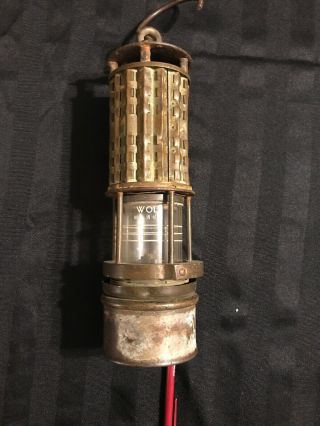 Antique Wolf Miners Safety Lamp Made In U.  S.  A