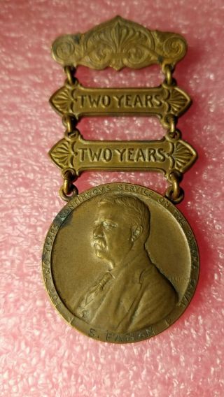 Vintage 1908 Panama Canal Army Navy Medal Badge Named Teddy Roosevelt