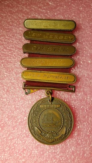 Vintage 1906 Navy Medal Badge Constitution Named