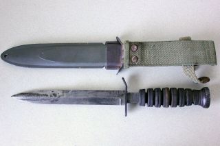 WW2 USM3 Imperial Guard Marked Fighting Knife With USM8 Sheath Flaming Bomb 2