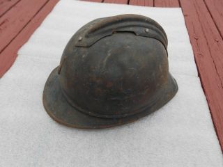 Wwi French M15 Adrian Infantry Helmet With Liner & Deflector Crest