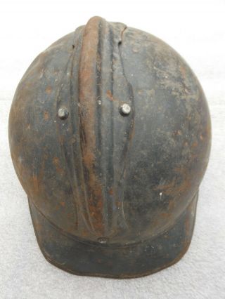 WWI FRENCH m15 ADRIAN infantry HELMET with LINER & DEFLECTOR CREST 3