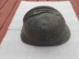 WWI FRENCH m15 ADRIAN infantry HELMET with LINER & DEFLECTOR CREST 4