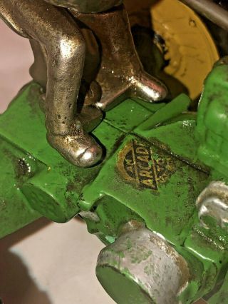 Arcade Antique John Deere Cast Iron Model A Toy Tractor paint RARE 2