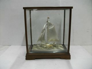 The Sailboat Of Silver970 Of Japan.  104g/ 3.  66oz.  Japanese Antique