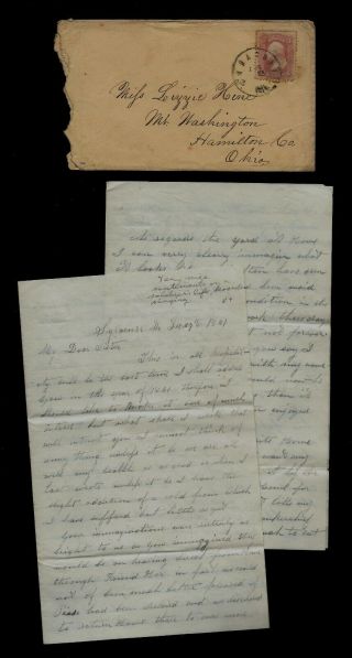 39th Ohio Infantry Civil War Letter - Good Letter Written From Syracuse Missouri