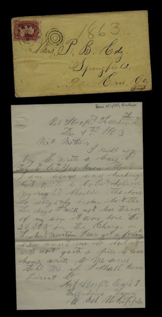 111th Pennsylvania Infantry Civil War Letter - Shot In Tennessee Battle