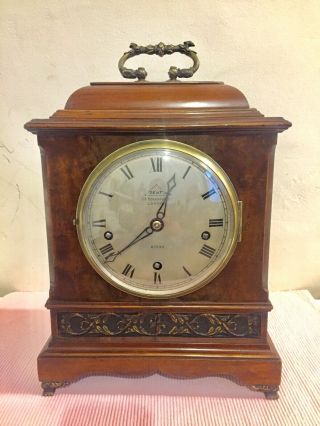 English Made Walnut Cased 5 Gongs Bracket Clock By Dent