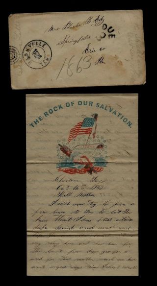 111th Pennsylvania Infantry Civil War Letter - Lost Hat In Battle,  Indiana Girls