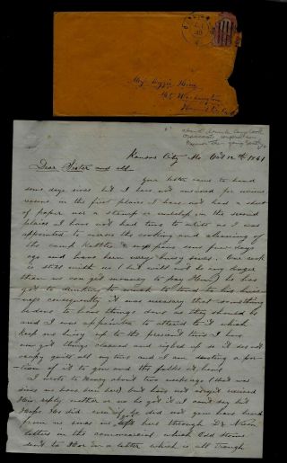 39th Ohio Infantry Civil War Letter From Kansas City,  Mo - Getting Ready For War