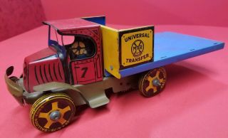 Rare Vintage Tin Litho Wind - Up.  Marx Universal Transfer Truck.  Mac Cab.  Offer